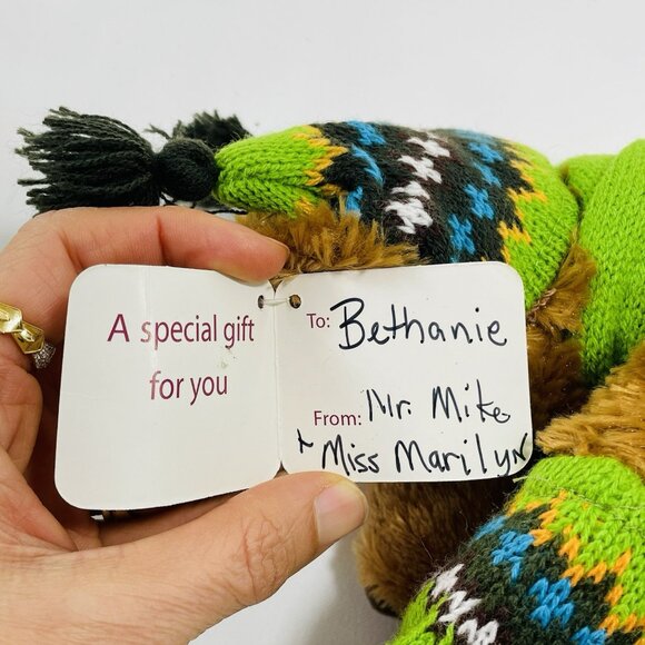 Mary Meyer Winter Bear Plush Toy Stage Stores Bealls Retired Outfit Scarf Gloves - Picture 11 of 12